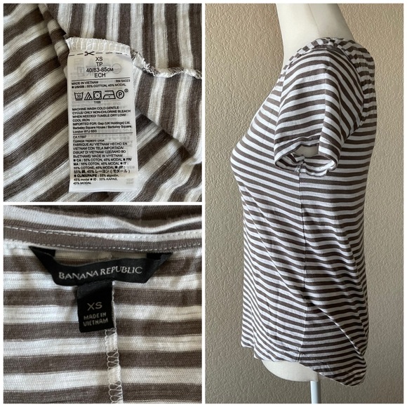 Banana Republic cotton/modal striped t-shirt - xs - Picture 2 of 2
